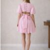 Elarie Premium – Soft Blush Bow Gown