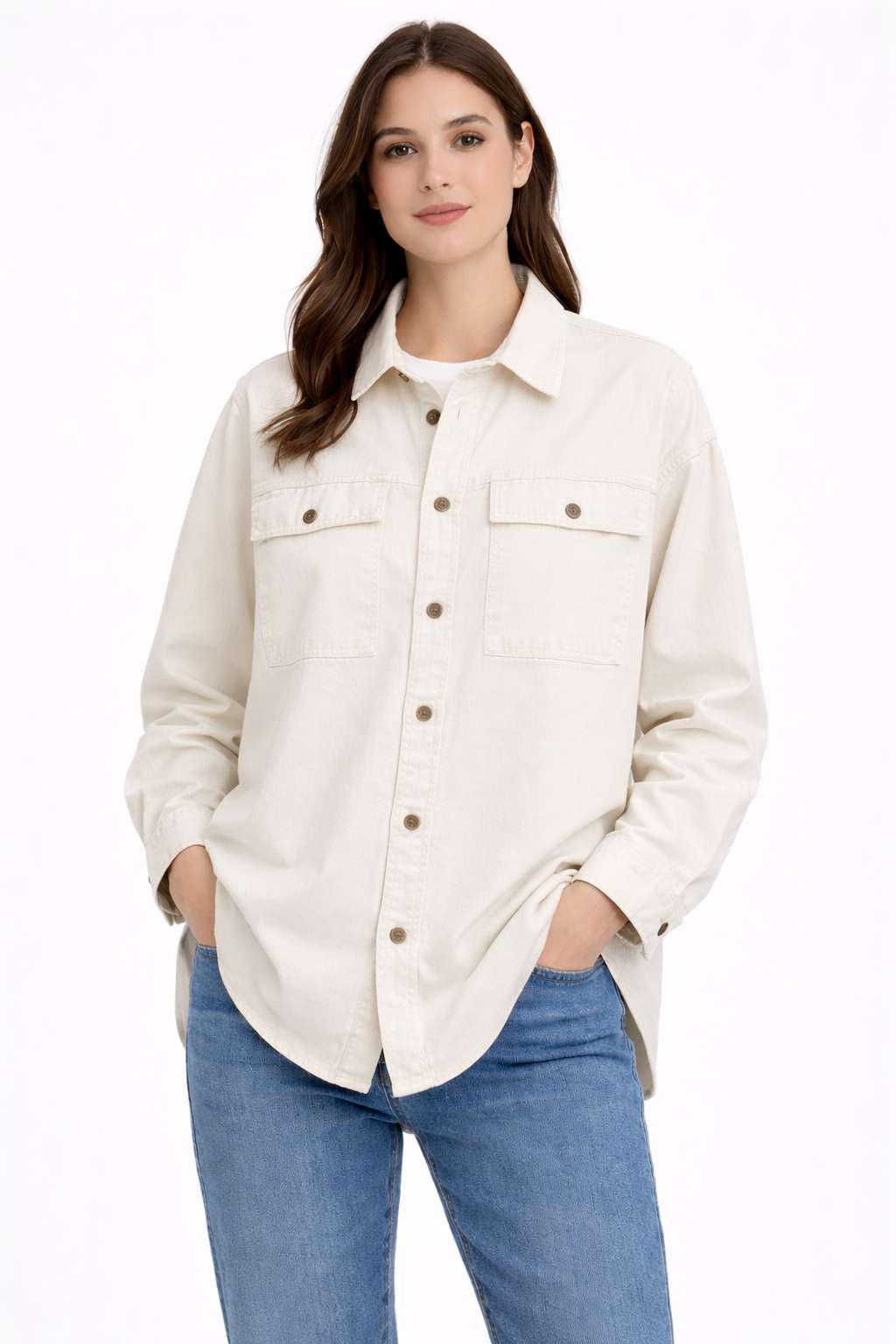 White Oversized Denim Shirt