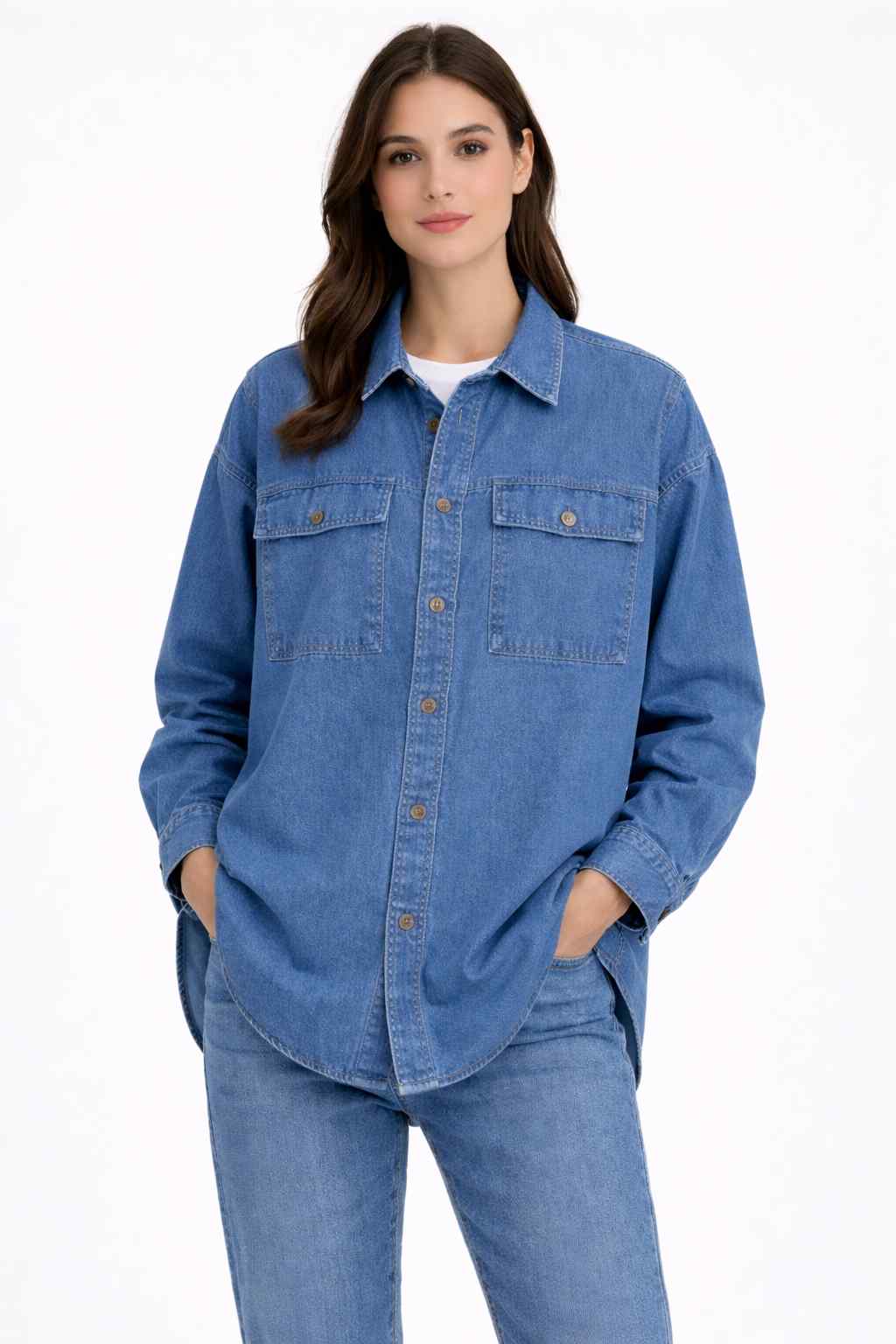 White Oversized Denim Shirt