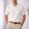 Eloziny Premium Off-White Open Knit Polo