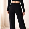 Eloziny Black Ribbed Knit Two-Piece Set
