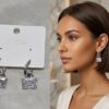 Eloziny Premium – Silver Rectangular Drop Earrings