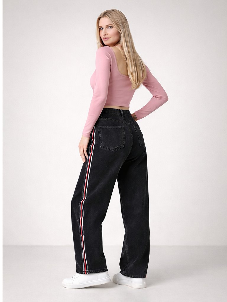 Eloziny Premium Baggy Stripe Jeans – Women