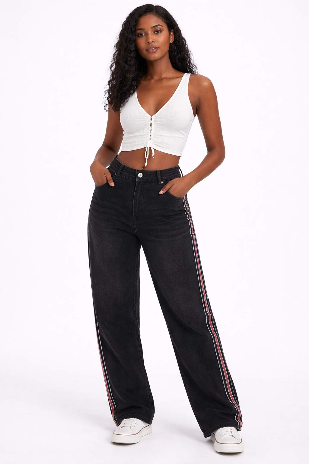 Eloziny Premium Baggy Stripe Jeans – Women