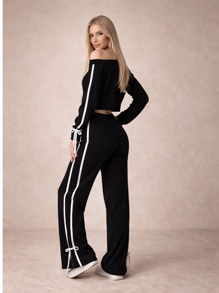Eloziny Black Sport Luxe Two-Piece Set