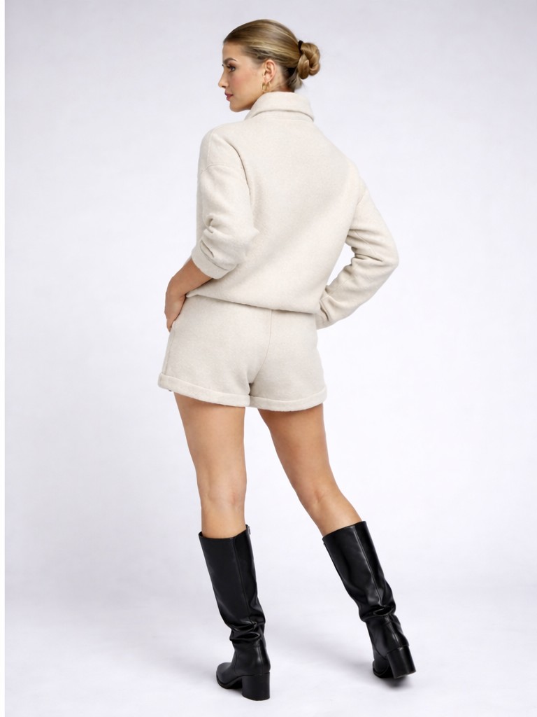 Cream Marner Shorts and Jacket Set