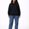 Black Mesh Panel Hoodie