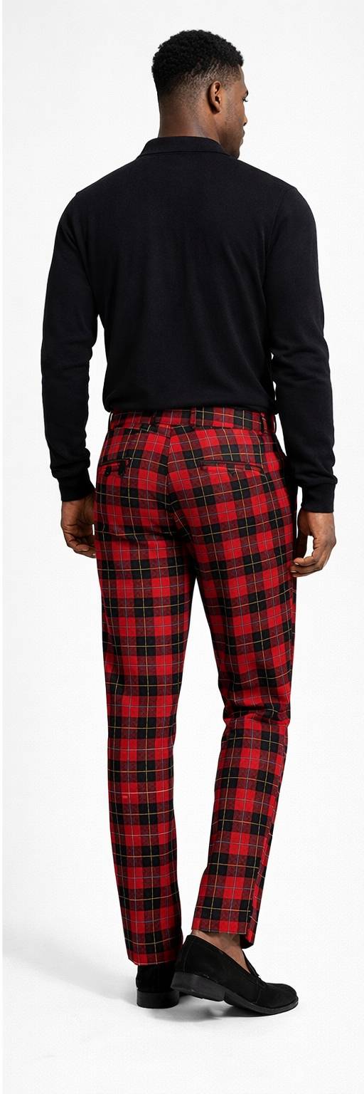 Eloziny Red Tartan Tailored Trousers