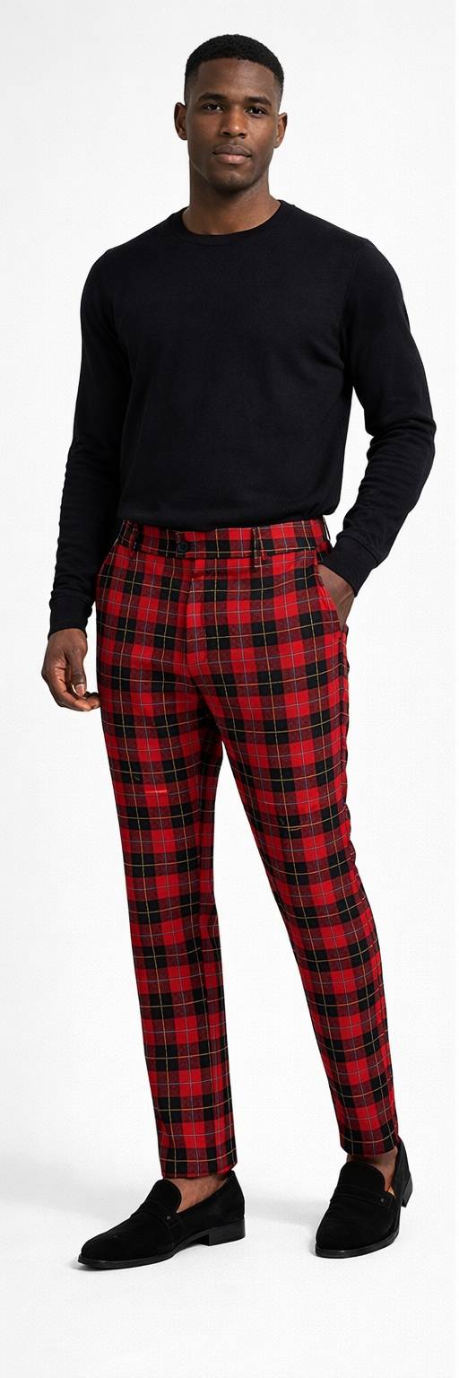 Eloziny Red Tartan Tailored Trousers