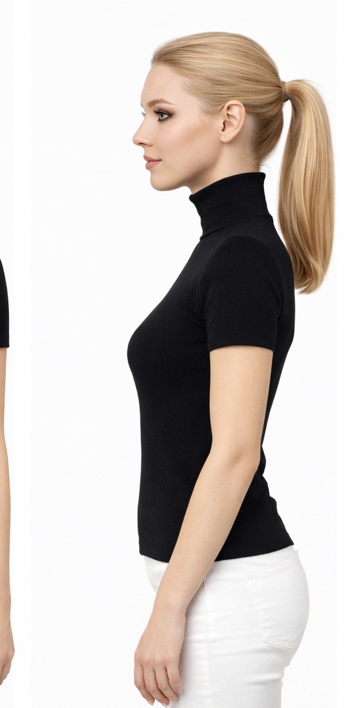 GAS Black Turtleneck Top