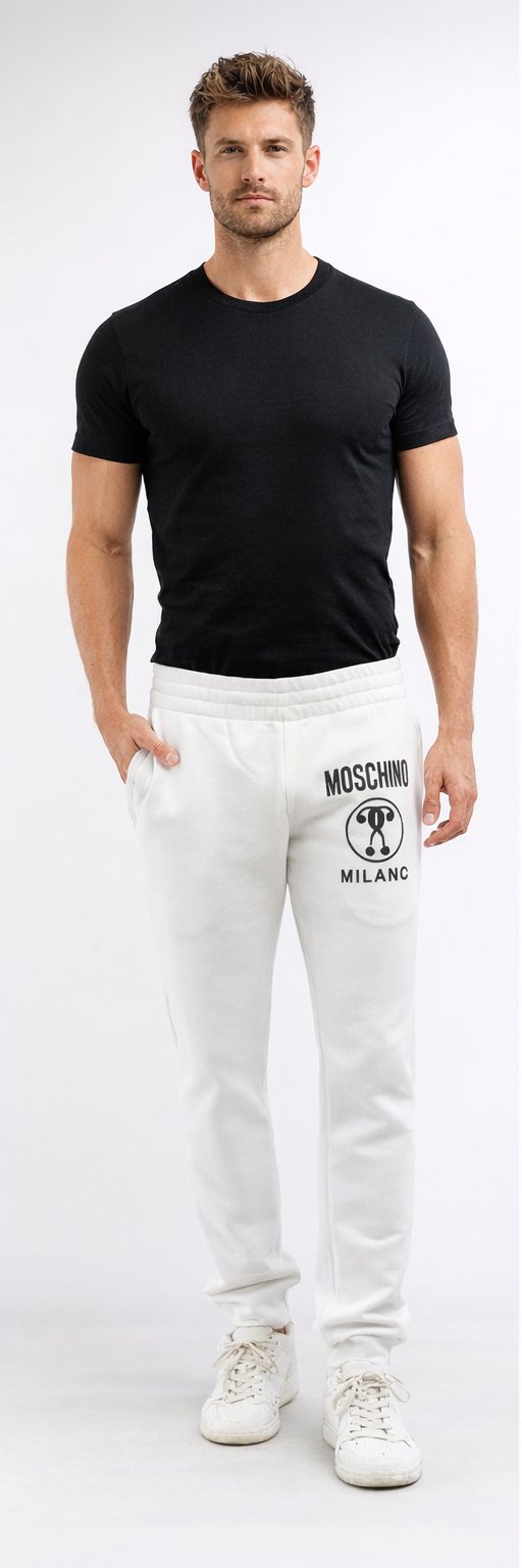 Moschino Milano White Sweatpants