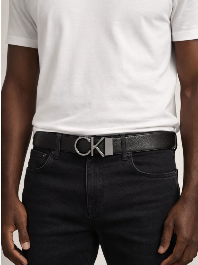 Original Calvin Klein Leather Belt – Black Pebble / Dark Brown