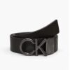 Original Calvin Klein Leather Belt – Black Pebble / Dark Brown