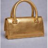 Patrizia Pepe Craquelé Gold Handbag