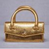 Patrizia Pepe Craquelé Gold Handbag
