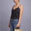 Patrizia Pepe Craquelé Gold Handbag
